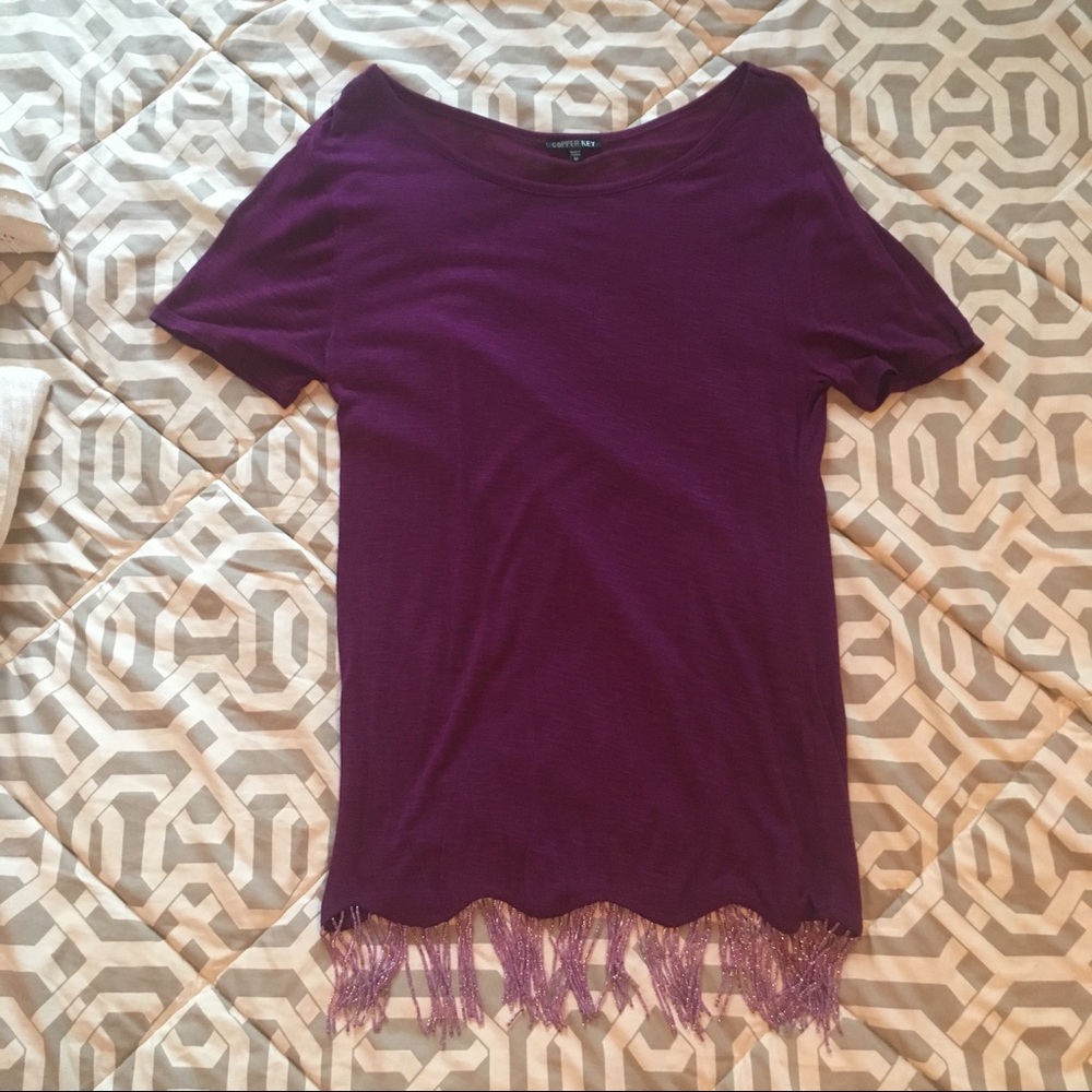 ⭐️SALE NWOT Purple Light Top Scallop Beaded Trim